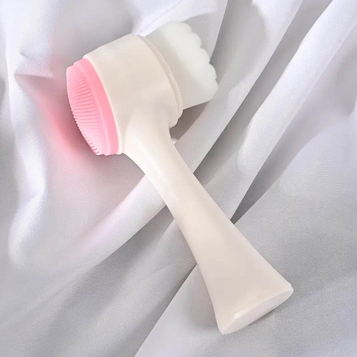 2 in 1 Facial Brush Cleansing | Manual Face Scrubber | Silicone Double - Sided Face Wash Brush for Sensitive, Delicate, Dry Skin (1 Pc) - infinityexculsivestore.com