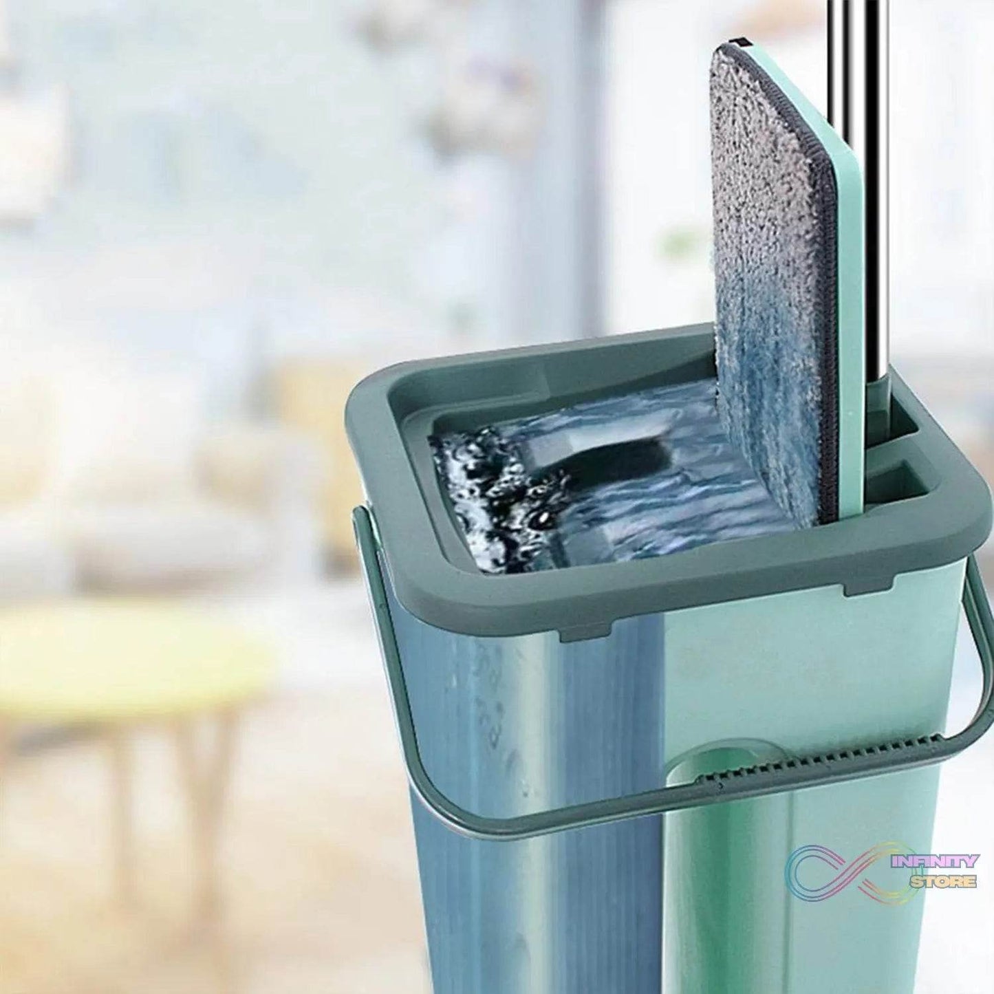 2 - in - 1 Flat mop and Bucket Set - infinityexculsivestore.com