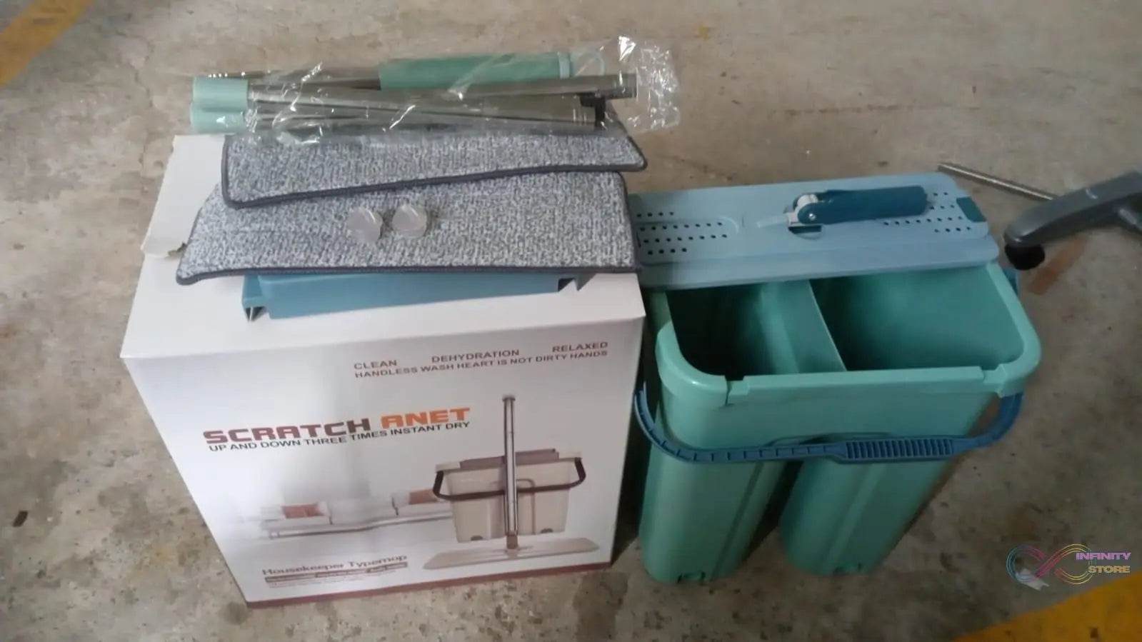 2 - in - 1 Flat mop and Bucket Set - infinityexculsivestore.com