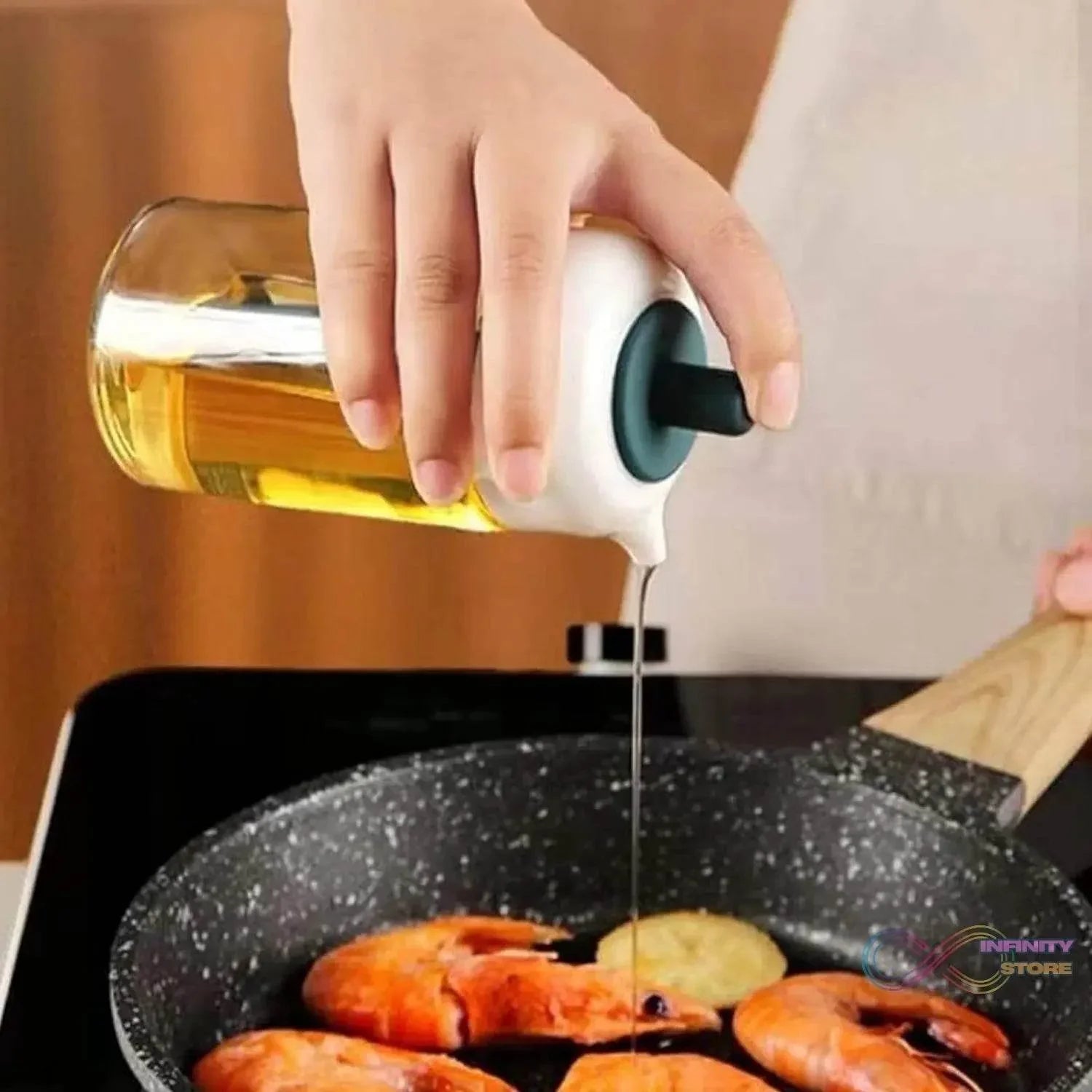 2 in 1 Glass Oil dispenser jar / Bottle with brush (1 Set) - infinityexculsivestore.com