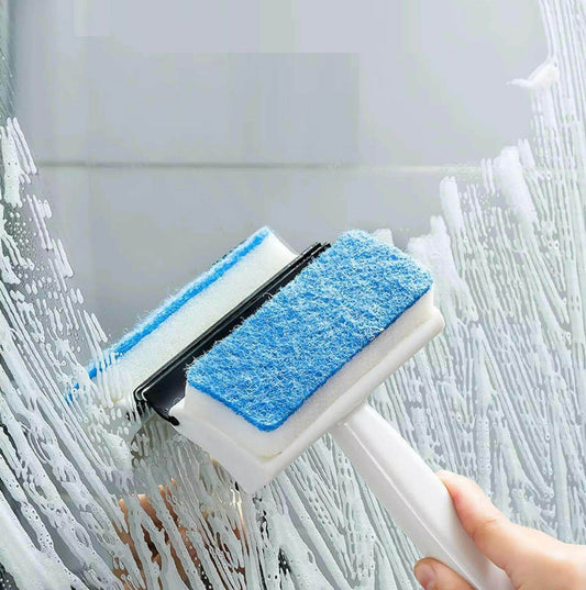 2-in-1 Glass Wiper & Cleaning Brush | Double-Sided Mirror, Tile, and Grout Cleaner for Bathroom & Windows - infinityexculsivestore.com