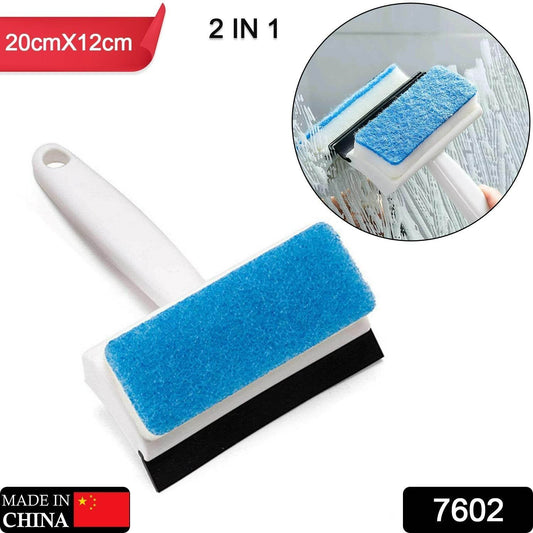 2-in-1 Glass Wiper & Cleaning Brush | Double-Sided Mirror, Tile, and Grout Cleaner for Bathroom & Windows - infinityexculsivestore.com