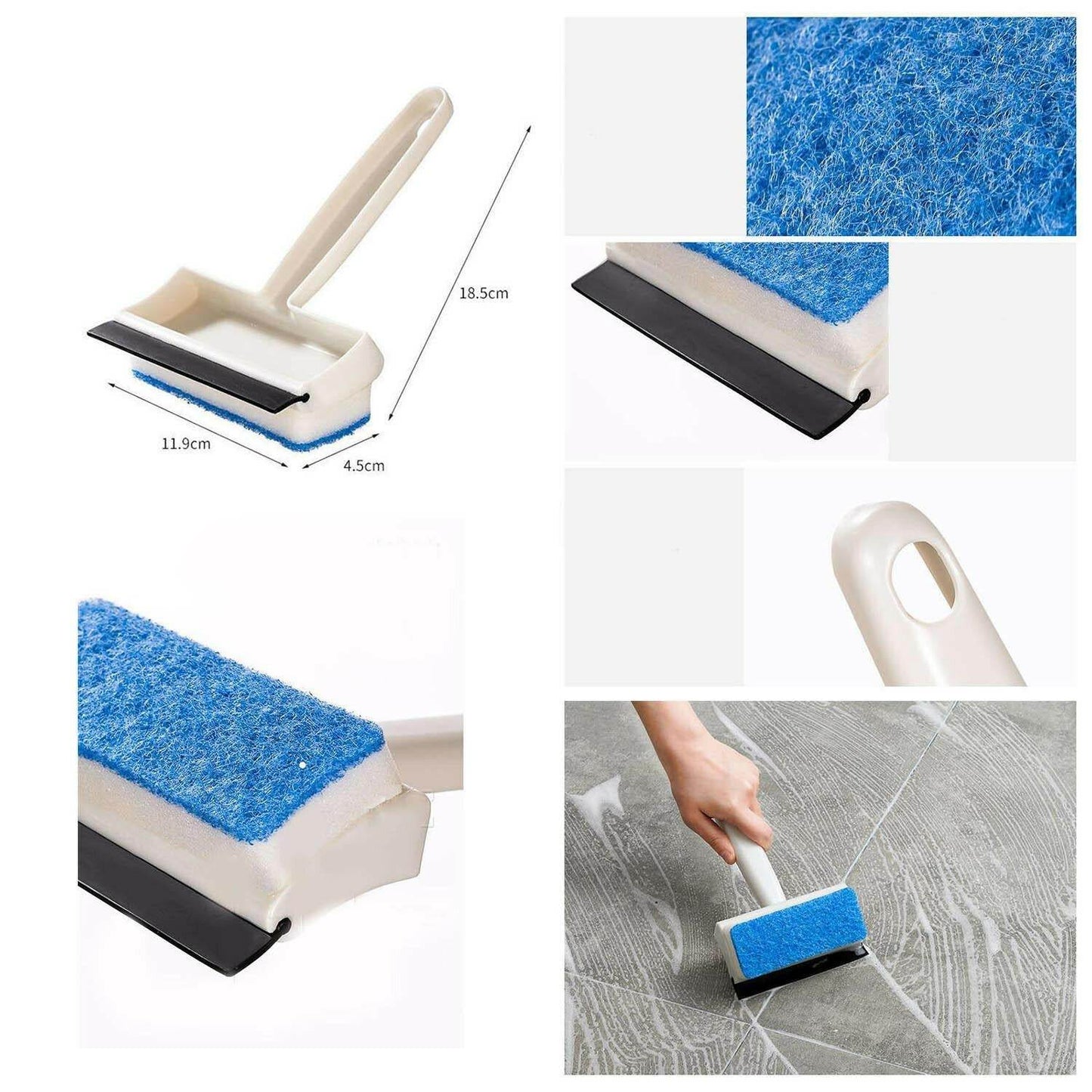 2-in-1 Glass Wiper & Cleaning Brush | Double-Sided Mirror, Tile, and Grout Cleaner for Bathroom & Windows - infinityexculsivestore.com