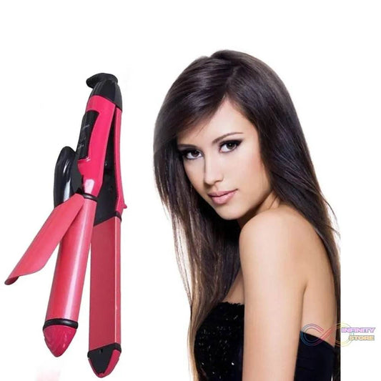 2 in 1 Hair Straightener and Curler Machine For Women | Curl & Straight Hair Iron - infinityexculsivestore.com