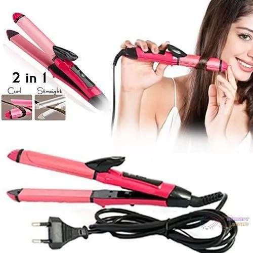 2 in 1 Hair Straightener and Curler Machine For Women | Curl & Straight Hair Iron - infinityexculsivestore.com