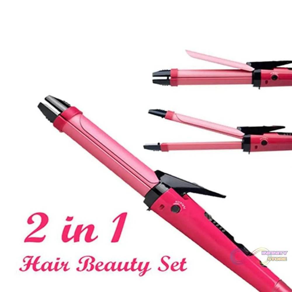 2 in 1 Hair Straightener and Curler Machine For Women | Curl & Straight Hair Iron - infinityexculsivestore.com