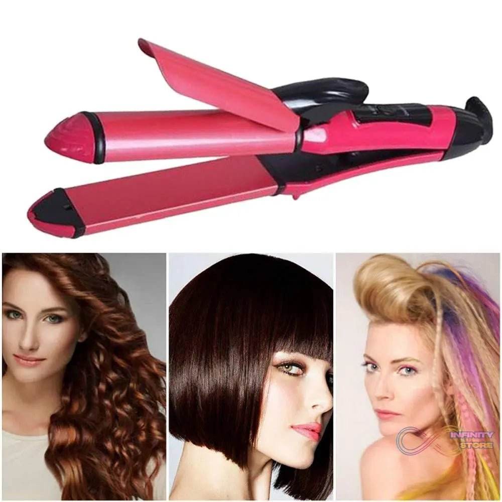 2 in 1 Hair Straightener and Curler Machine For Women | Curl & Straight Hair Iron - infinityexculsivestore.com