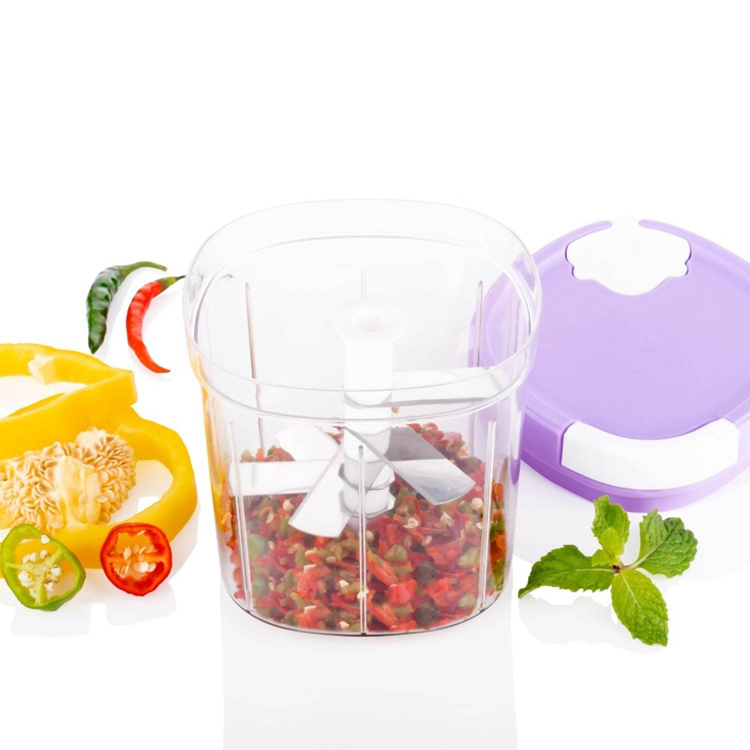 2 in 1 Handy Chopper and Slicer Used Widely for chopping and Slicing of Fruits, Vegetables, Cheese Etc. Including All Kitchen Purposes. - infinityexculsivestore.com