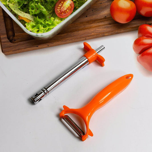 2 in 1 Kitchen Combo Lighter, Stainless Steel Durable Gas Lighter with Vegetable Cutter Peeler, For Kitchen Steel Gas Lighter (2 Pc Set) - infinityexculsivestore.com