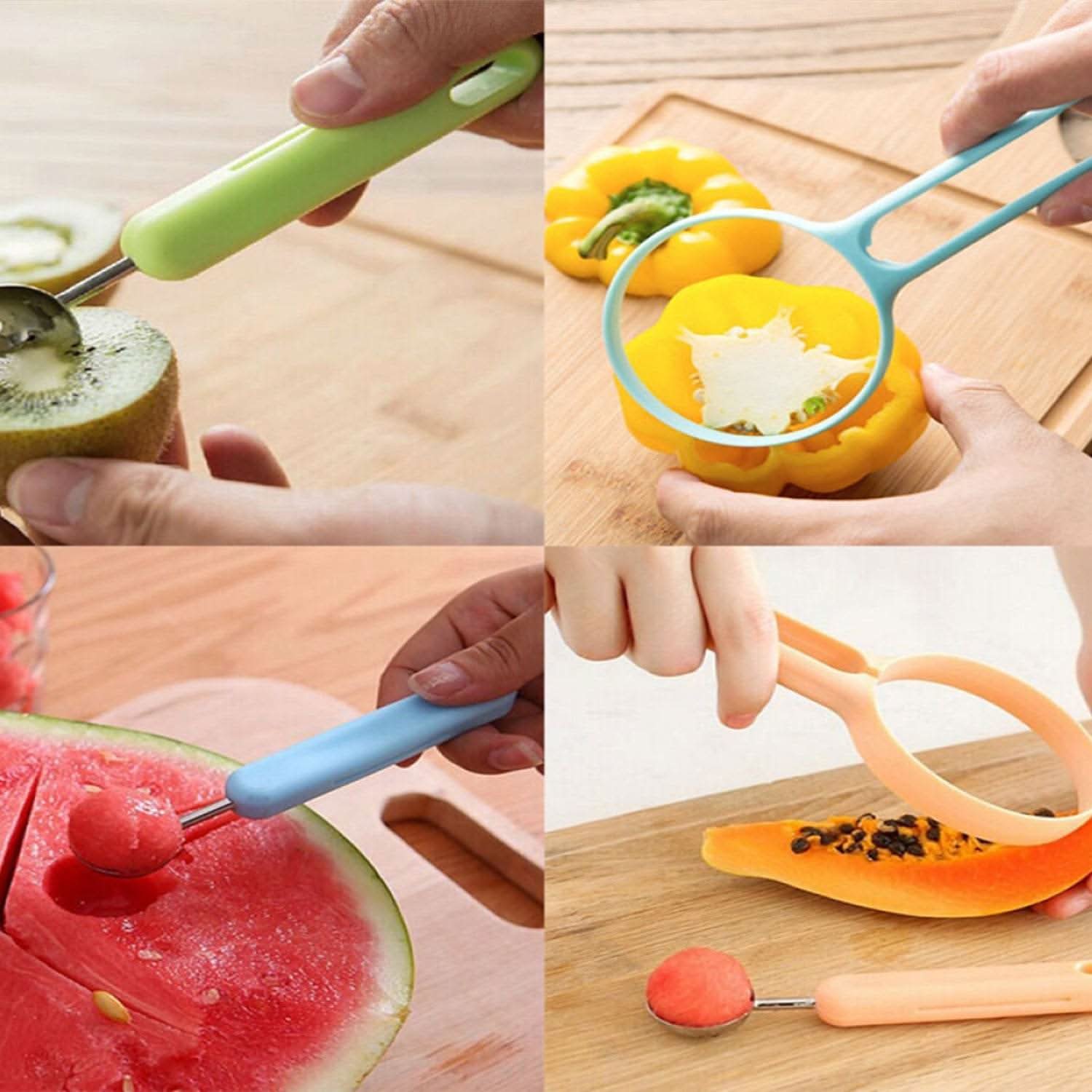 2 in 1 Kitchen Tool - Soft Fruit Peeler and Baller - Avocado, Papaya, Watermelon, Honey Dew - Kitchen Gadget Tool (1 Pc) - infinityexculsivestore.com