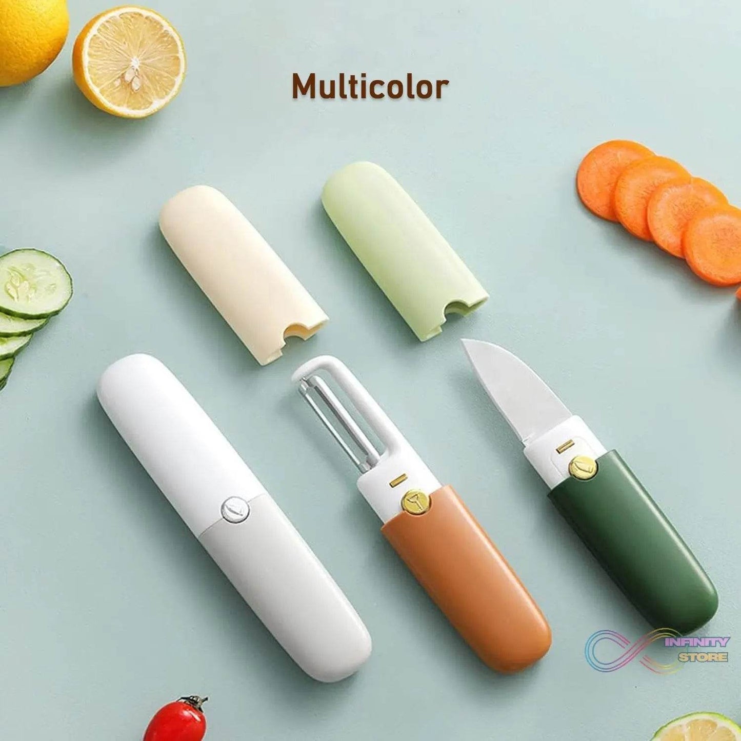 2 in 1 Knife, Multifunctional peeler fruit knife (1 Pc) - infinityexculsivestore.com