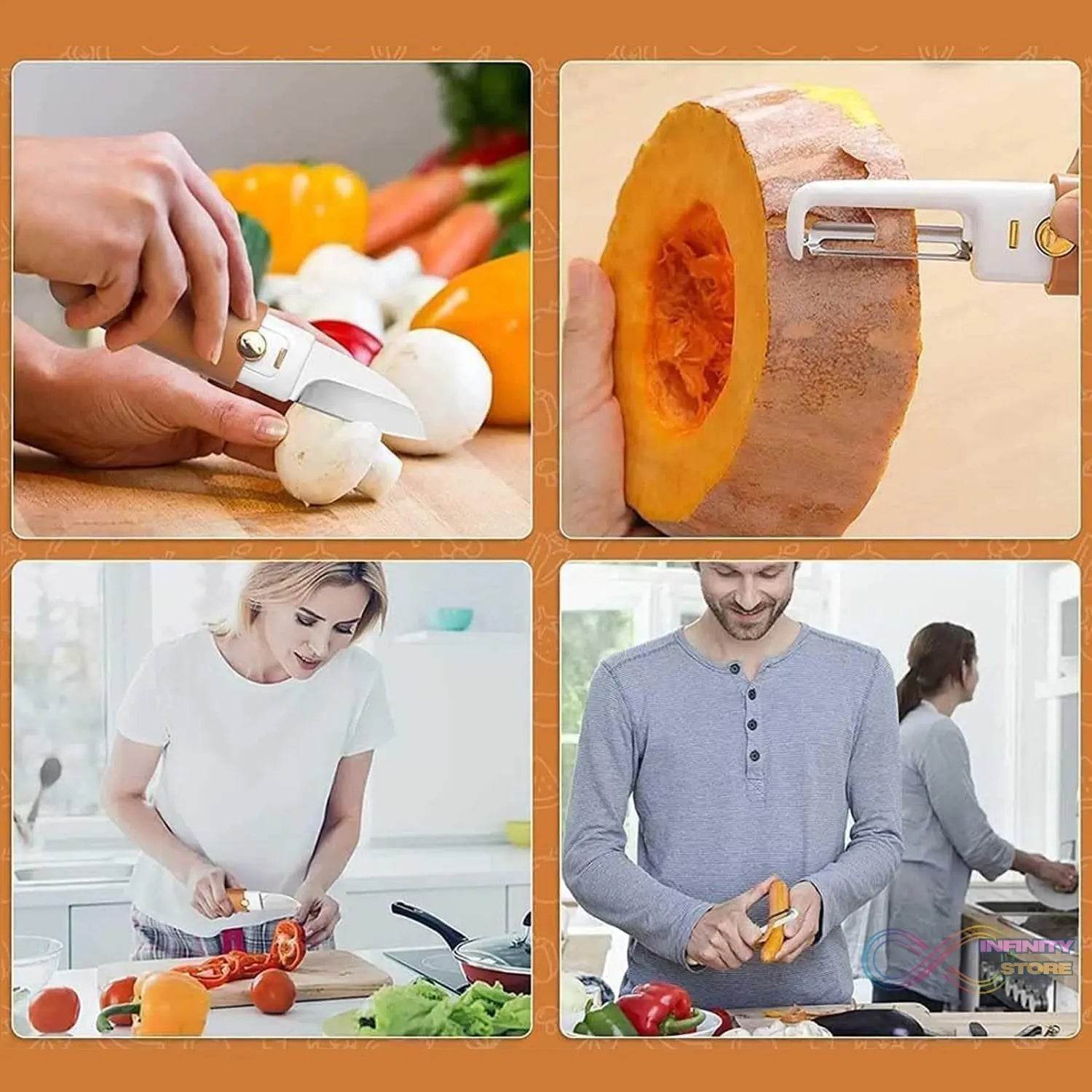 2 in 1 Knife, Multifunctional peeler fruit knife (1 Pc) - infinityexculsivestore.com