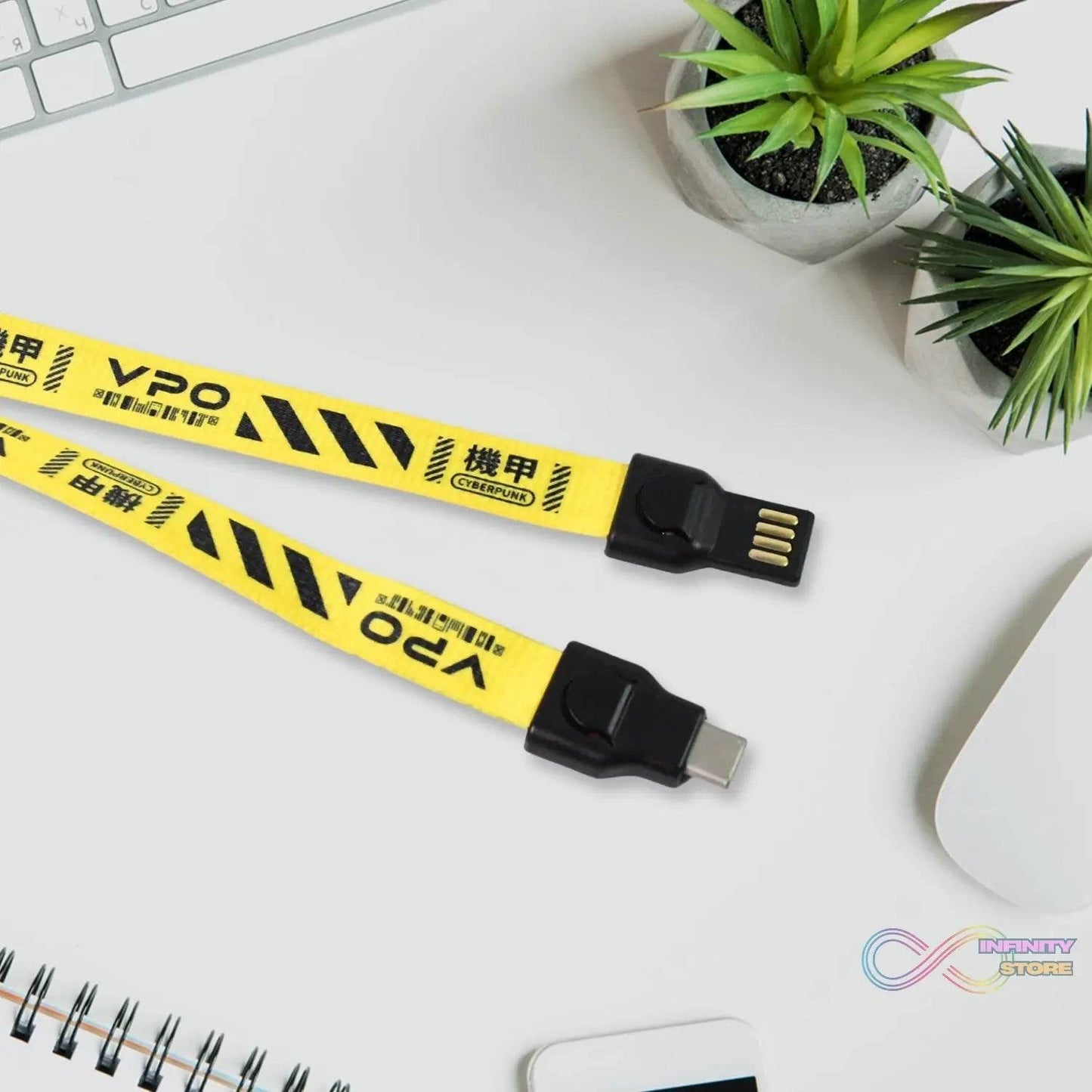 2 in 1 Lanyard Strap USB Charging Cable (1 Pc) - infinityexculsivestore.com