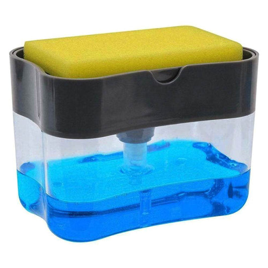 2-in-1 Liquid Soap Dispenser on Countertop with Sponge Holder - infinityexculsivestore.com
