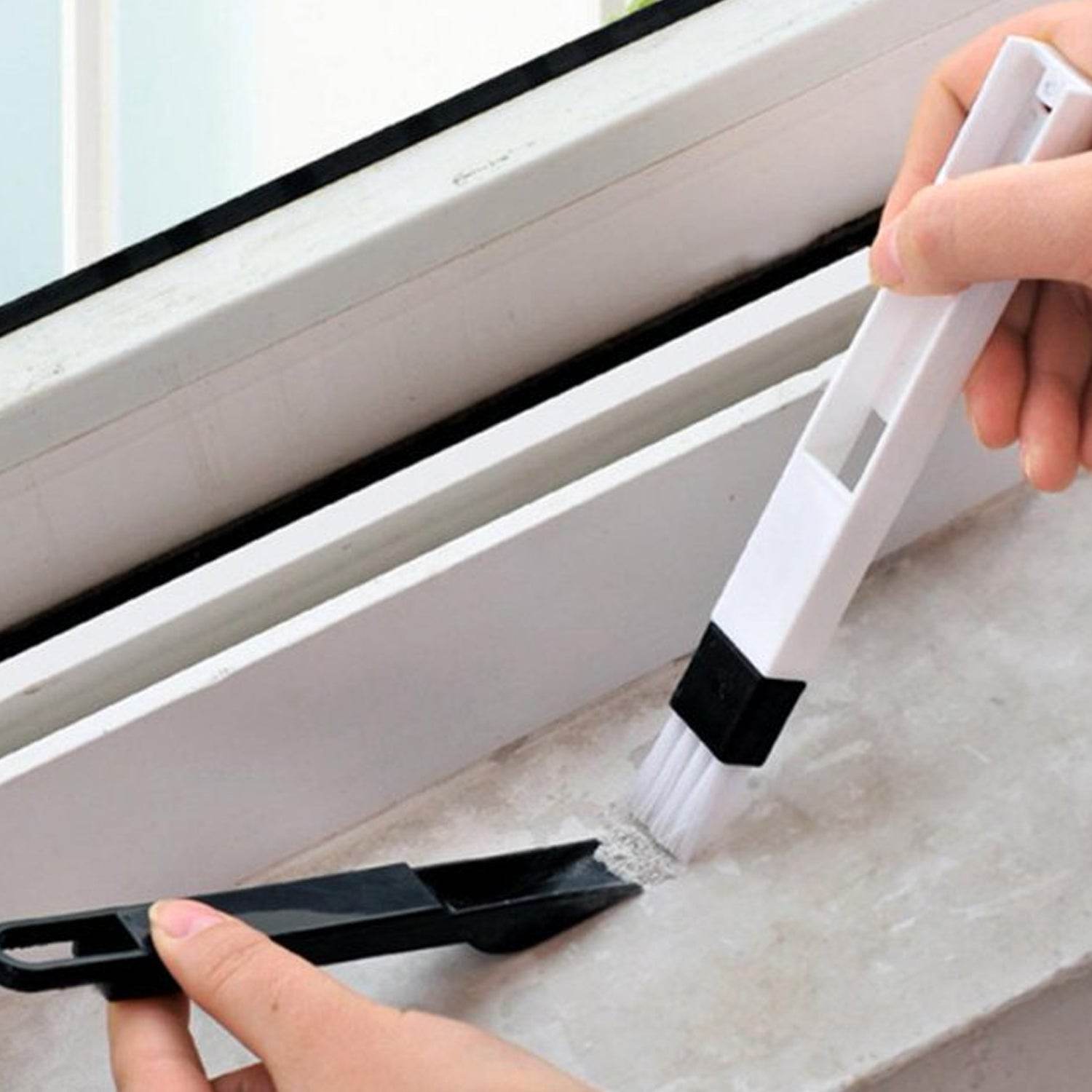 2 in 1 Multi - Function Plastic Window Slot Wardrobe Dust Removal Cleaning Brush - infinityexculsivestore.com