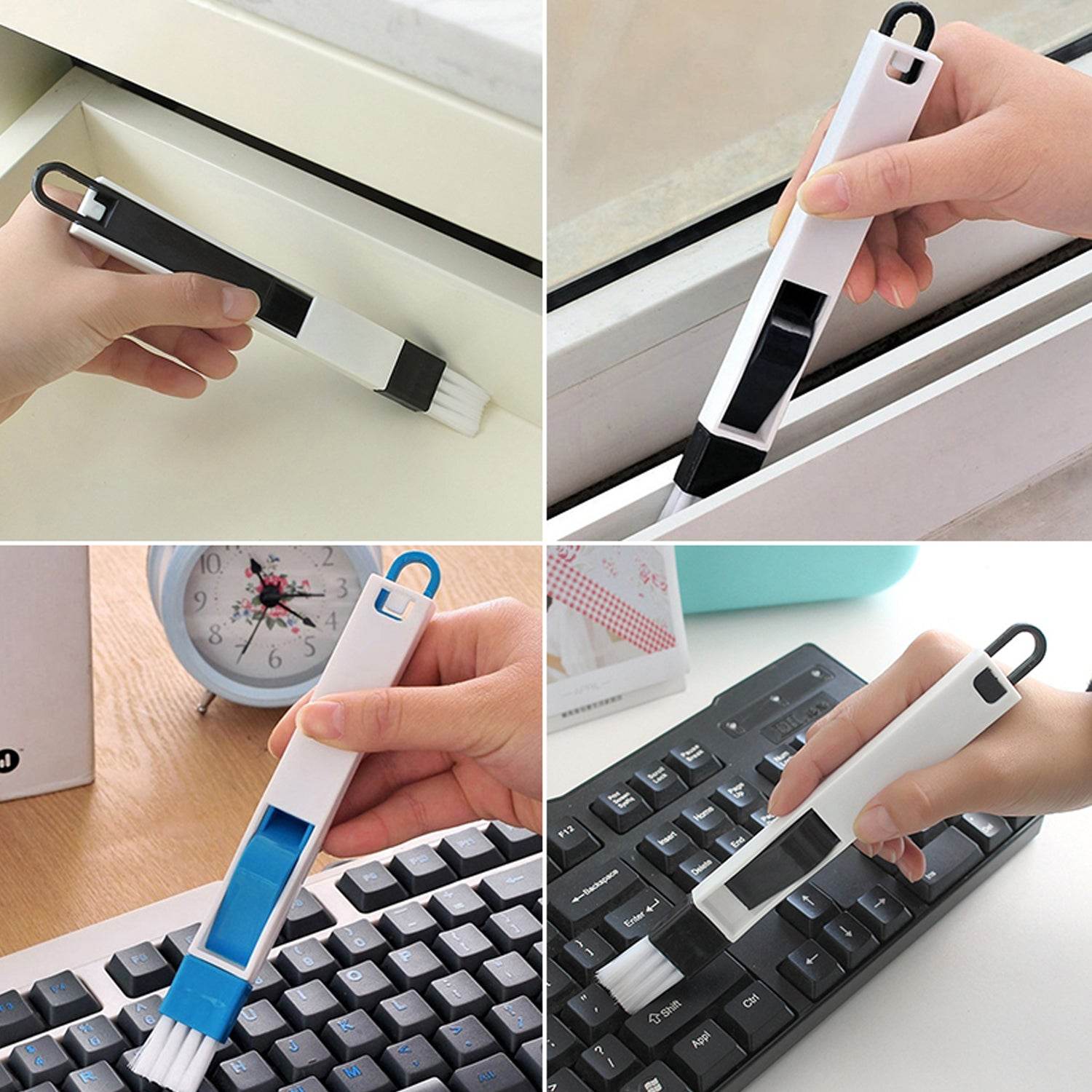 2 in 1 Multi - Function Plastic Window Slot Wardrobe Dust Removal Cleaning Brush - infinityexculsivestore.com