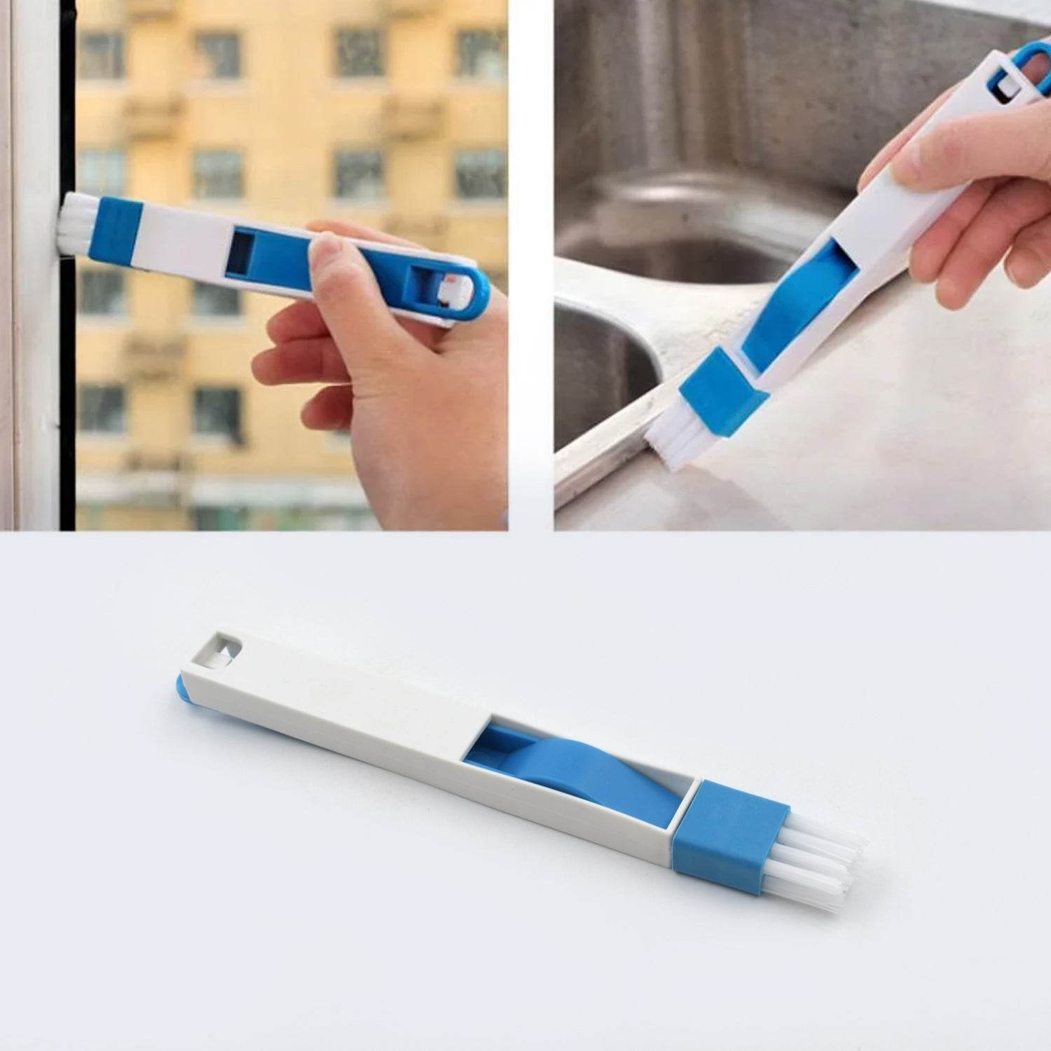 2 in 1 Multi - Function Plastic Window Slot Wardrobe Dust Removal Cleaning Brush - infinityexculsivestore.com