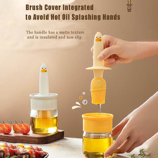 2 in 1 Oil Dispenser Bottle with Silicone Basting Brush (1 Set) - infinityexculsivestore.com