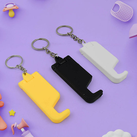 2 in 1 Plastic Keychain with Mobile Stand / Phone Holder (1 Pc / Multicolor) - infinityexculsivestore.com