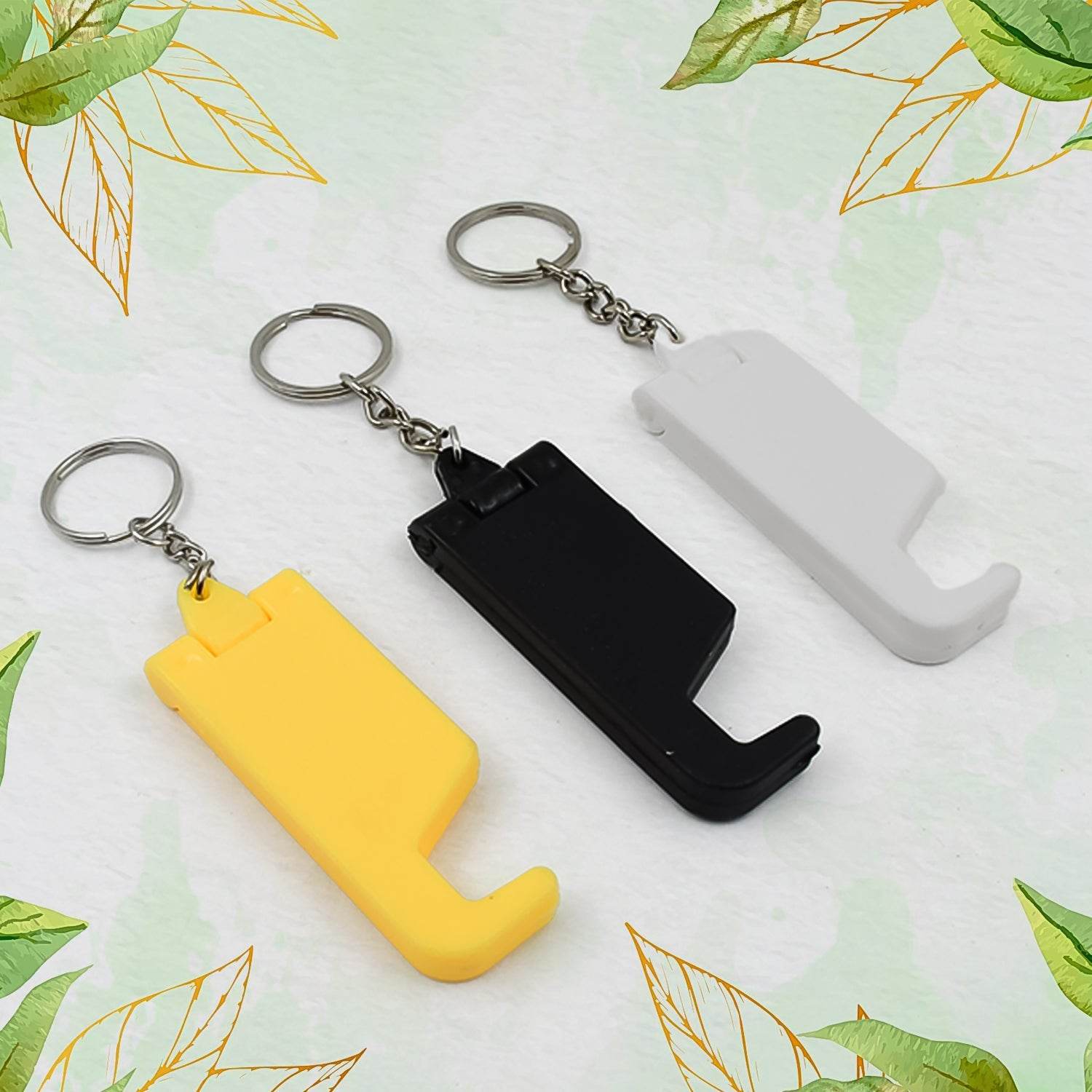 2 in 1 Plastic Keychain with Mobile Stand / Phone Holder (100 Pcs Set / Multicolor) - infinityexculsivestore.com