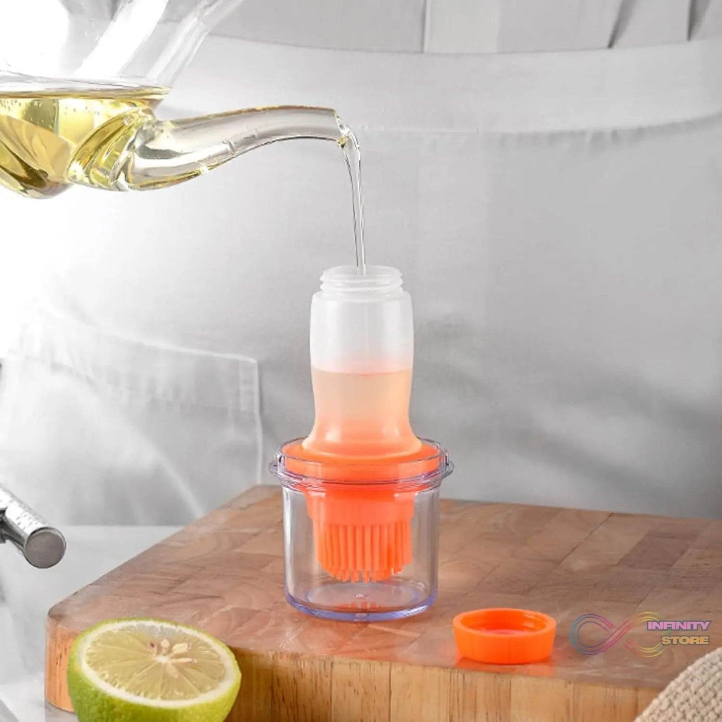 2 in 1 Portable Silicone Oil Bottle Brush with Lid (1 Set) - infinityexculsivestore.com