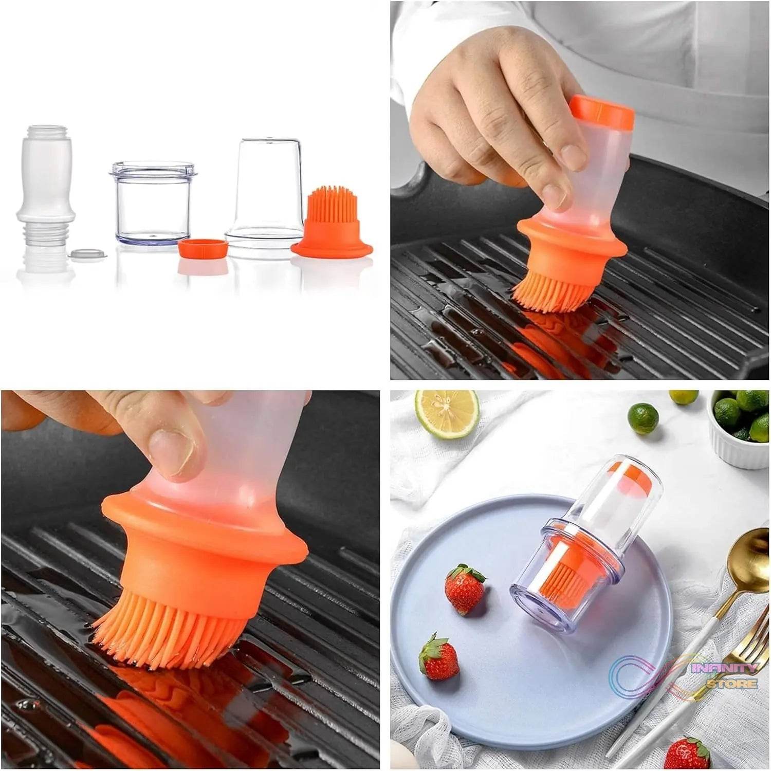 2 in 1 Portable Silicone Oil Bottle Brush with Lid (1 Set) - infinityexculsivestore.com