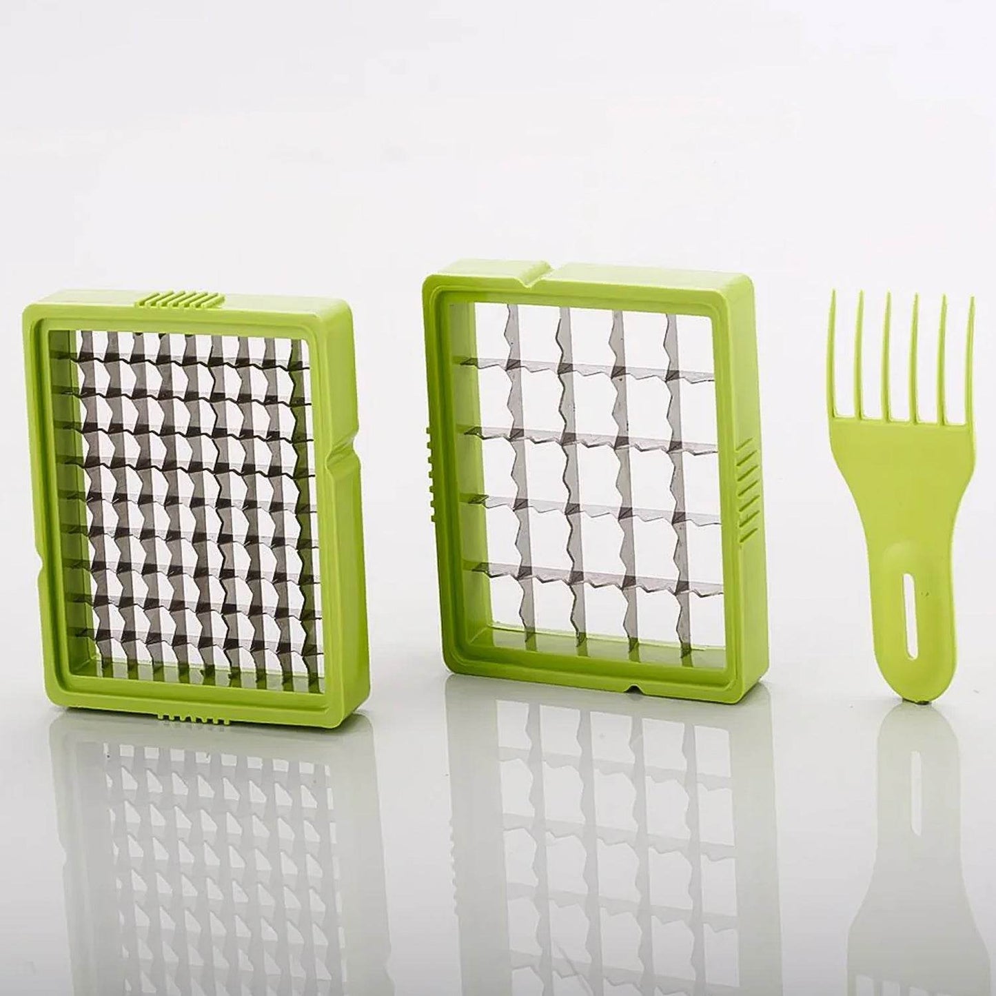 2 in 1 Potato Chipser / Slicer French Fries Maker Finger Chips | Plastic | Two Blades Finger Chips Cutter for Kitchen Accessory Vegetable Fruit Slicer (1 Pc)  - infinityexculsivestore.com