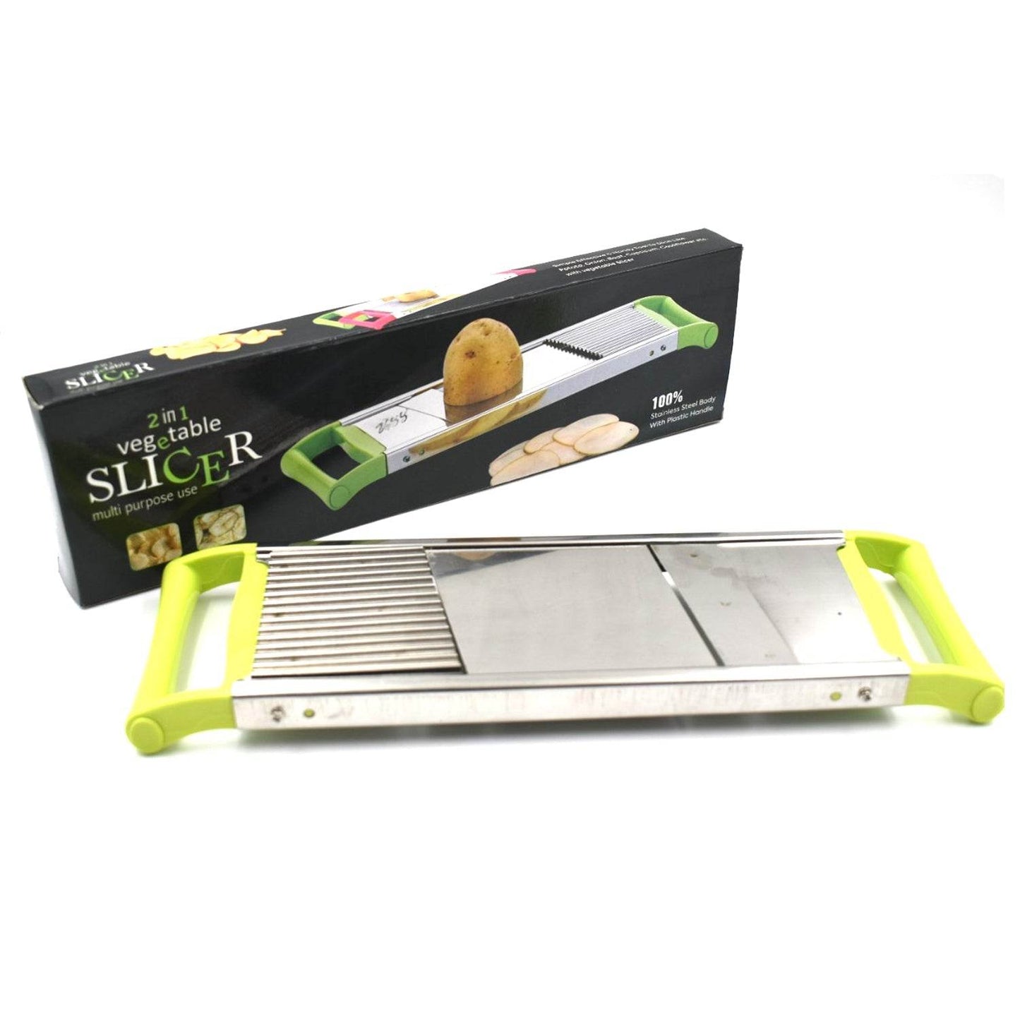 2 in 1 Potato Slicer used in all kinds of household kitchen purposes for cutting and slicing of potatoes. - infinityexculsivestore.com