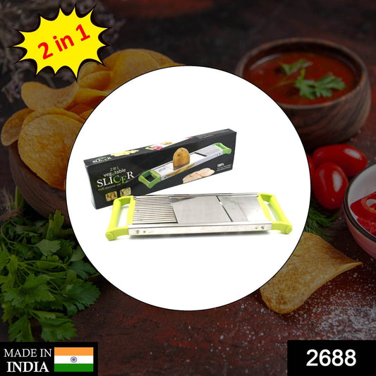 2 in 1 Potato Slicer used in all kinds of household kitchen purposes for cutting and slicing of potatoes. - infinityexculsivestore.com