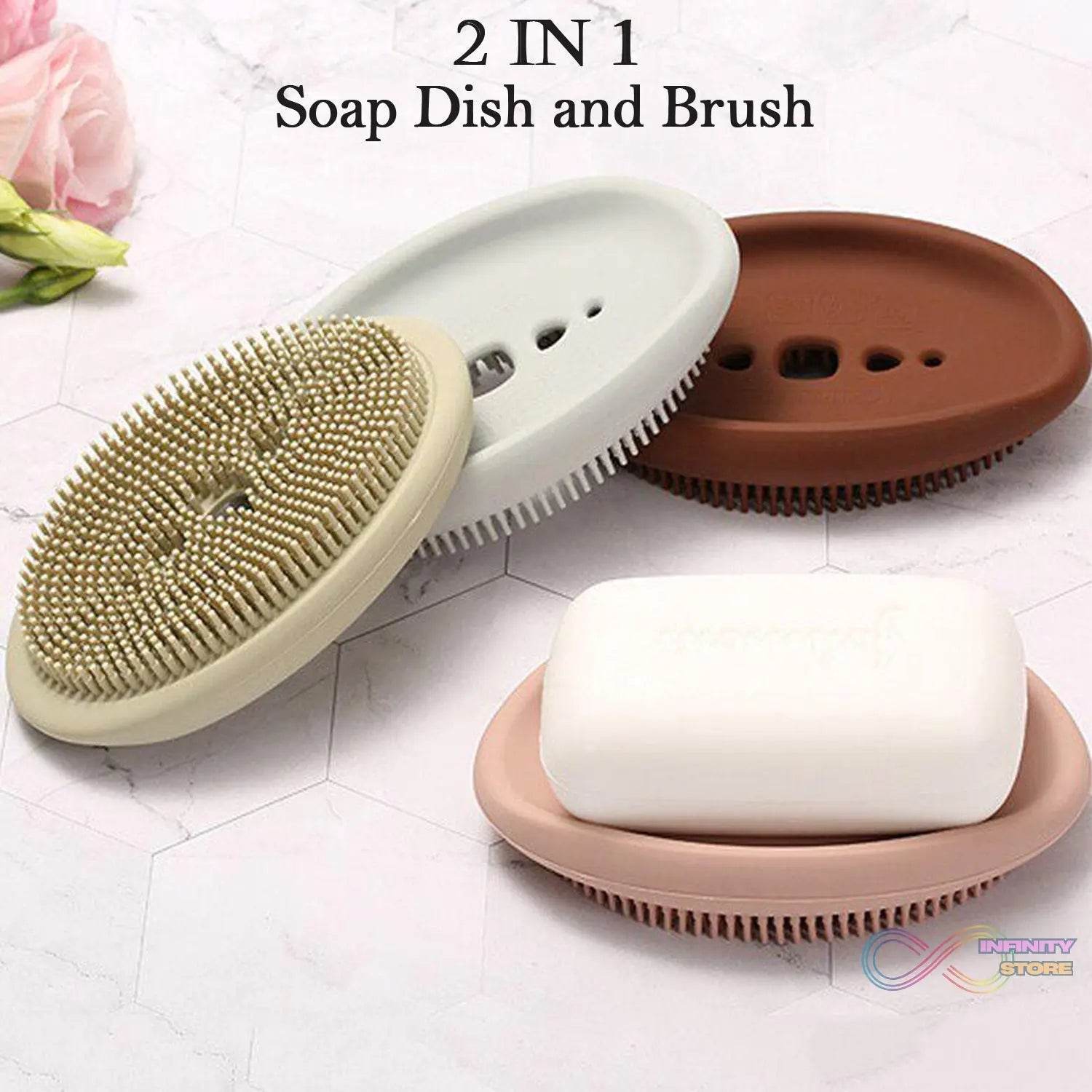 2 in 1 Silicone Cleaning Brush used in all kinds of bathroom purposes for cleaning and washing floors, corners, surfaces and many more things. - infinityexculsivestore.com