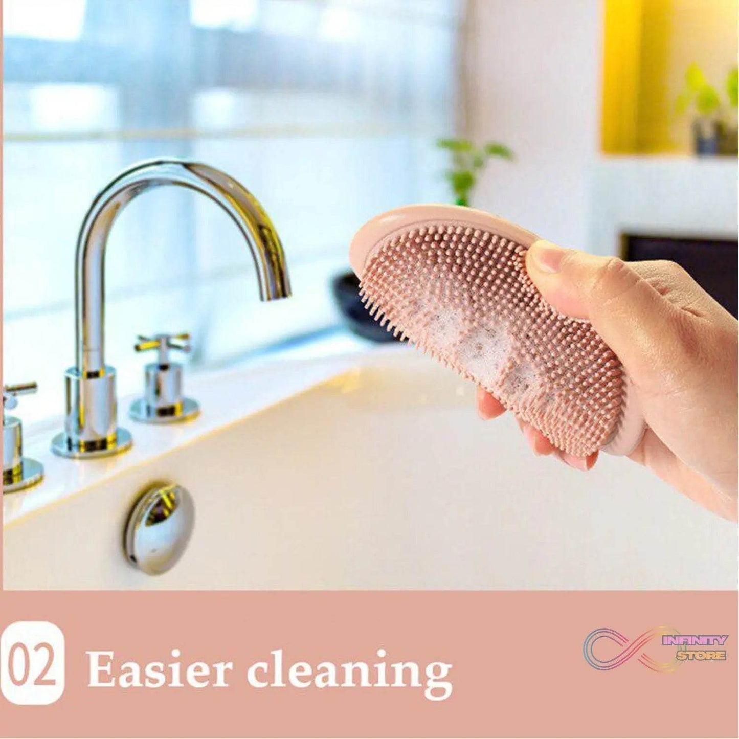 2 in 1 Silicone Cleaning Brush used in all kinds of bathroom purposes for cleaning and washing floors, corners, surfaces and many more things. - infinityexculsivestore.com