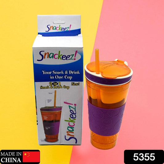 2 in 1 Snack & Drink Snackeez Travel Cup in One Container (1pc) - infinityexculsivestore.com