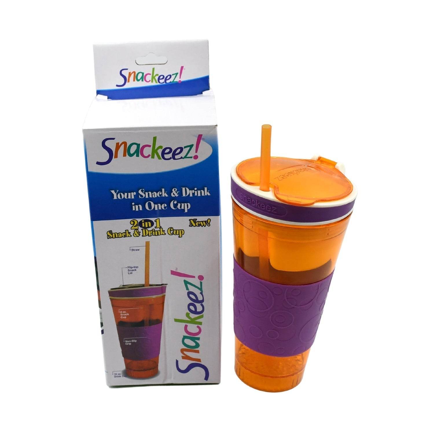 2 in 1 Snack & Drink Snackeez Travel Cup in One Container (1pc) - infinityexculsivestore.com