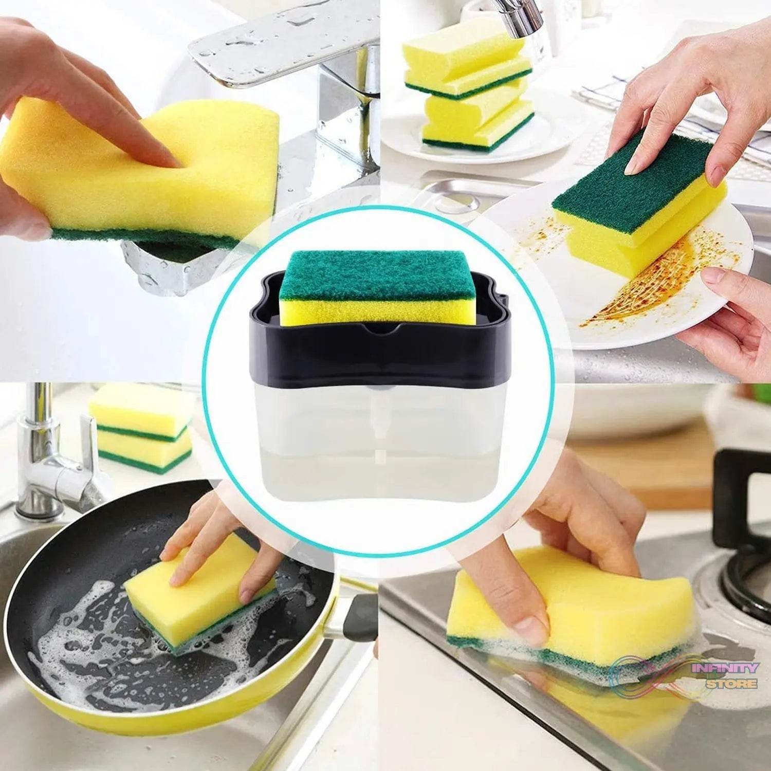 2 in 1 Soap Dispenser for Dishwasher Liquid Holder, Liquid Dispenser Through Pump (1 Pc) - infinityexculsivestore.com