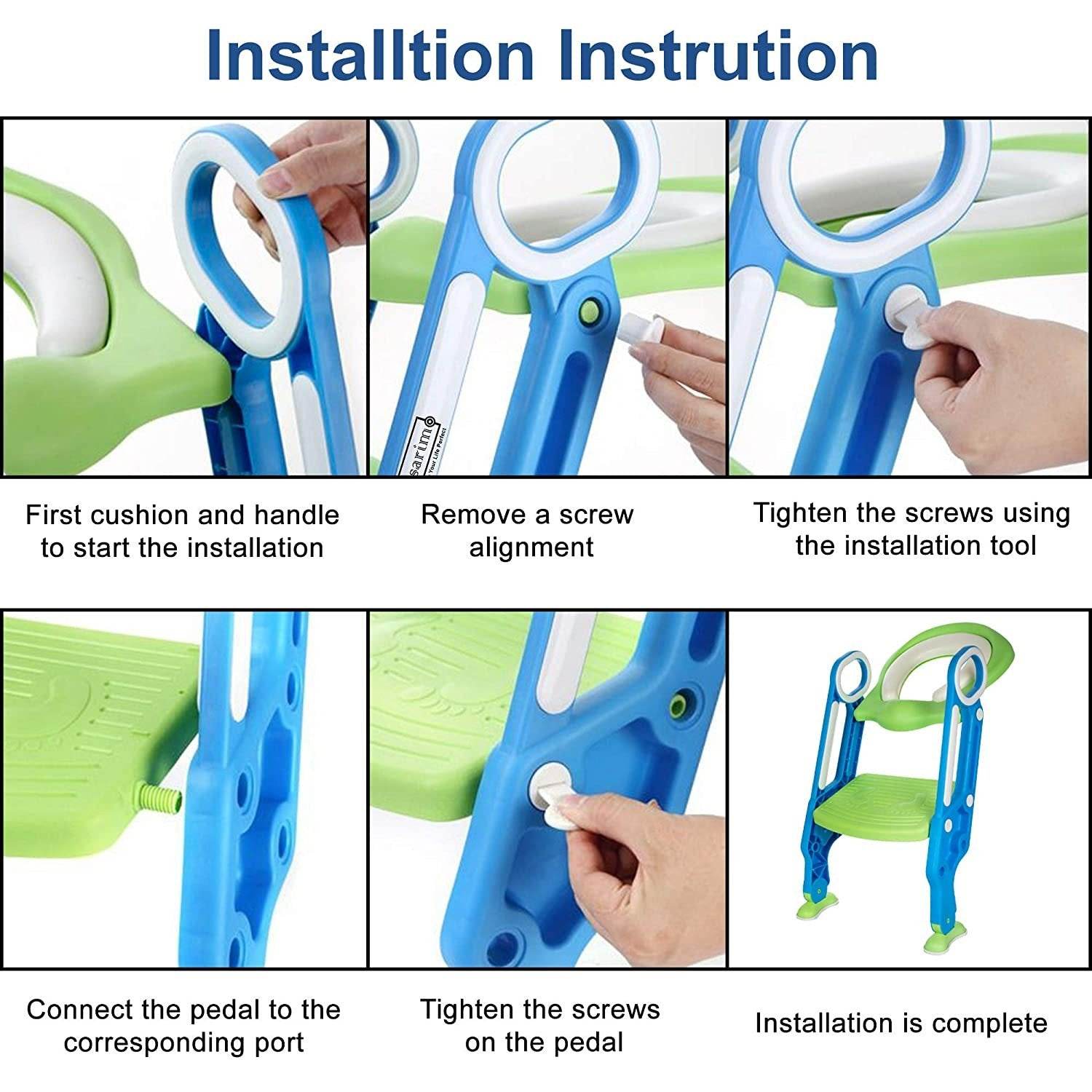 2 in 1 Training Foldable Ladder Potty Toilet Seat for Kids ----- - infinityexculsivestore.com