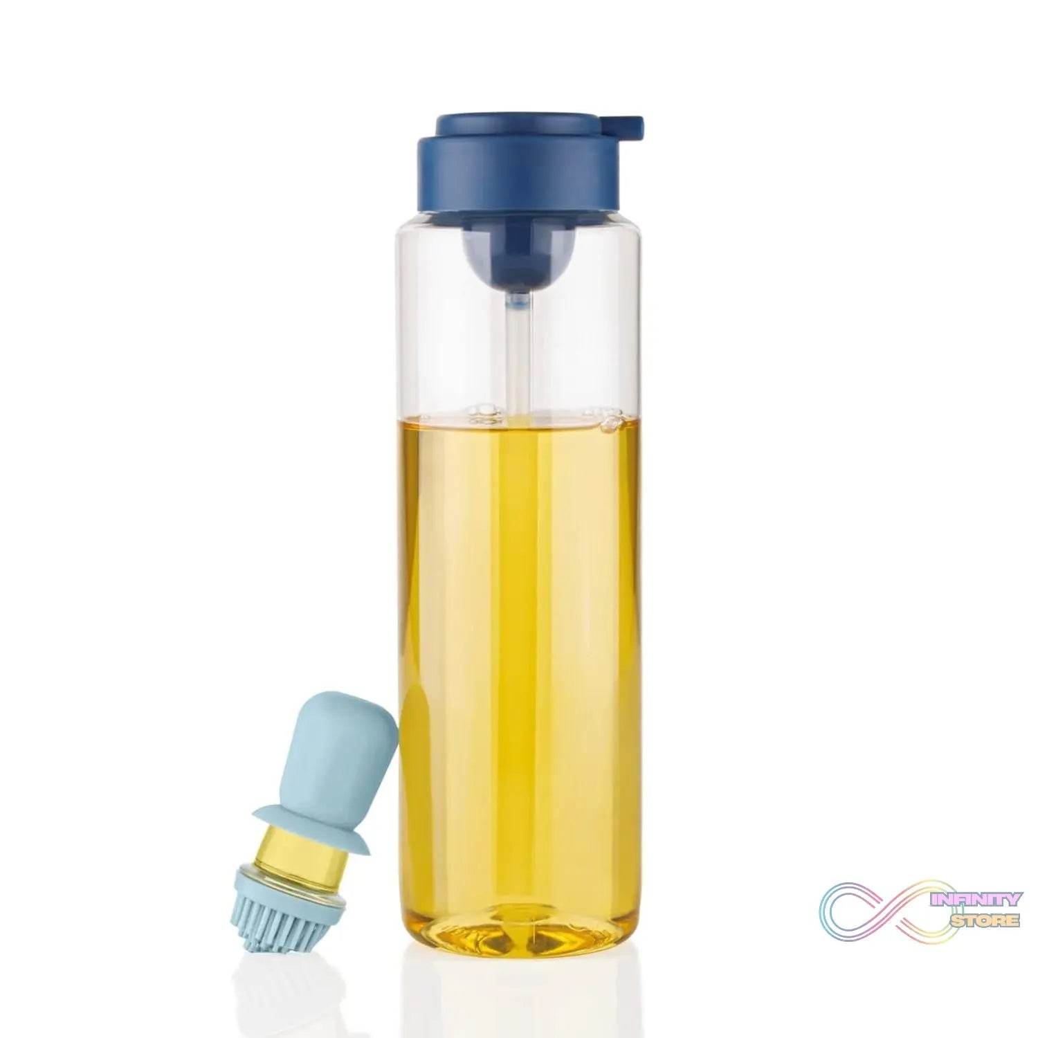 2 in 1 Transparent oilar dispenser with Silicone Oil Dropper Nozzle (1 Pc / With Brush / 1 Ltr.) - infinityexculsivestore.com