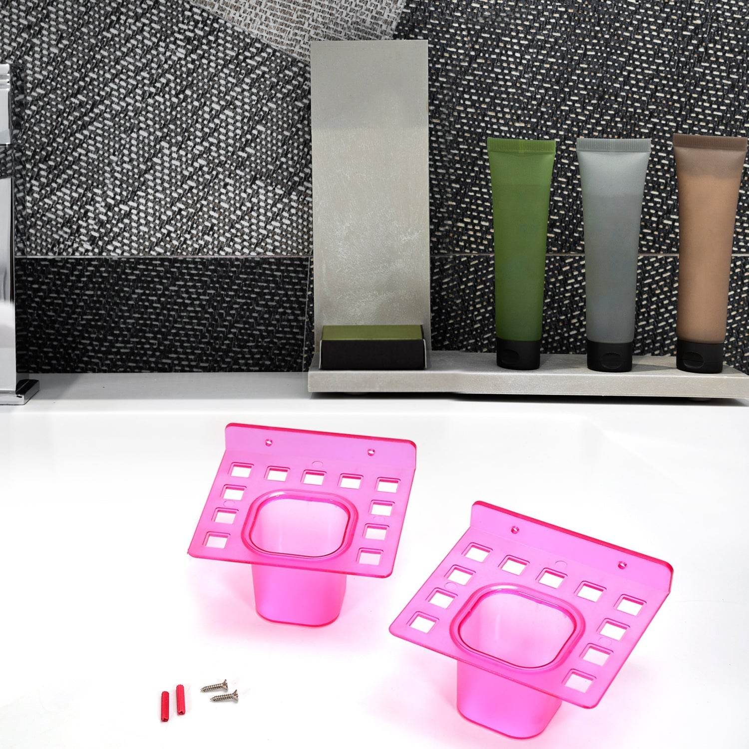 2 - in - 1 Tumbler Dish & Toothbrush Holder (2 - Pcs) - infinityexculsivestore.com