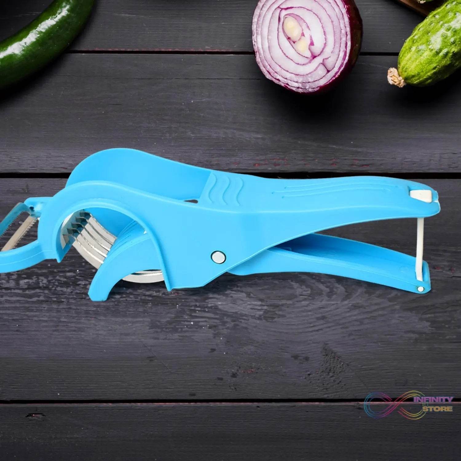 2 in 1 Vegetable & Fruit Multi Cutter 5 Blade Vegetable Cutter with Peeler (1 Pc / Multicolor) - infinityexculsivestore.com