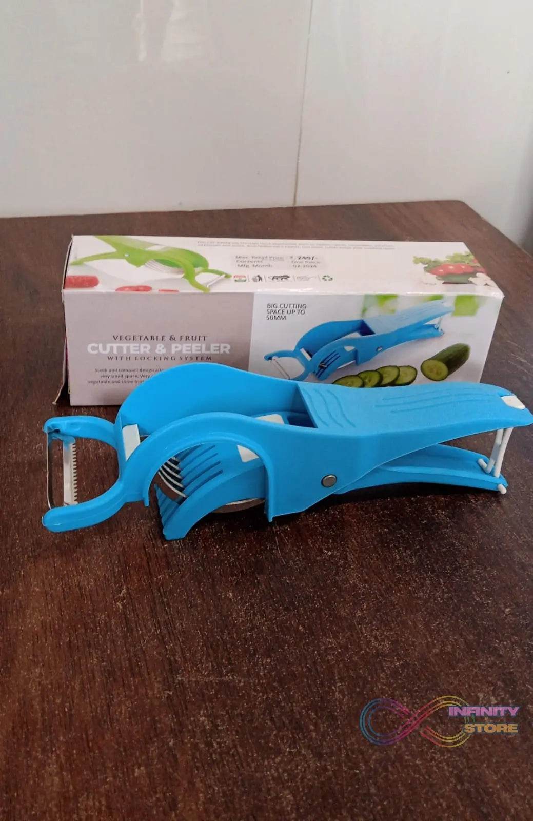 2 in 1 Vegetable & Fruit Multi Cutter 5 Blade Vegetable Cutter with Peeler (1 Pc / Multicolor) - infinityexculsivestore.com