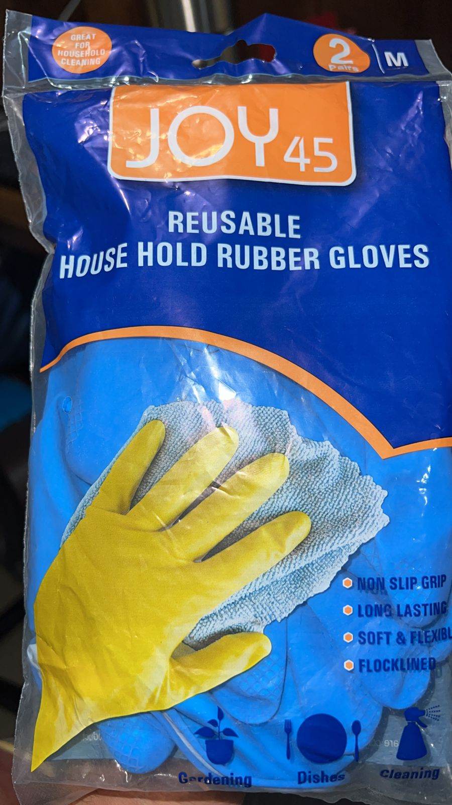 2 pair med yellow gloves For Types Of Purposes Like Washing Utensils, Gardening And Cleaning Toilet Etc. - infinityexculsivestore.com