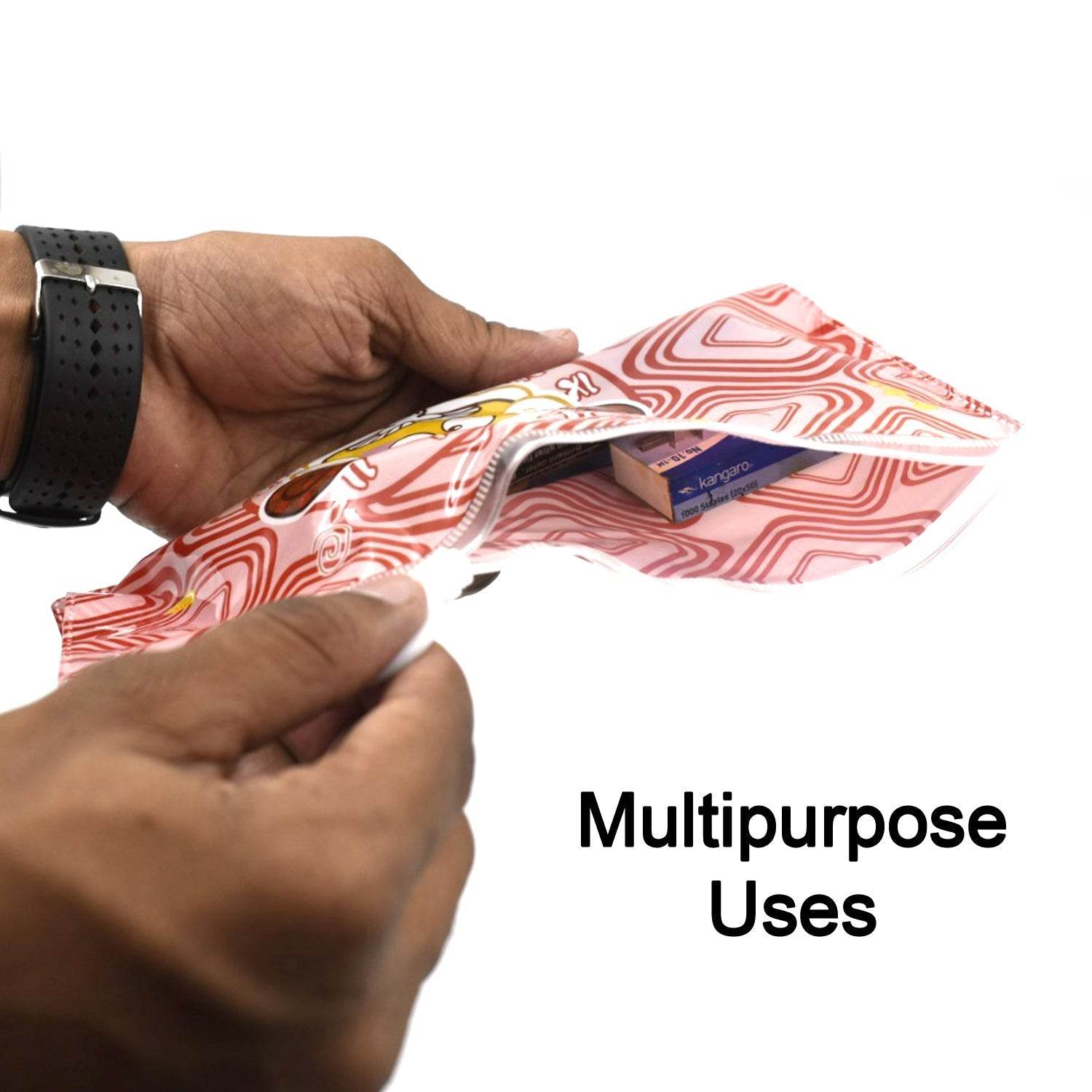 20 Pc Red Printed Pouch For Carrying Stationary Stuffs And All By The Students. - infinityexculsivestore.com