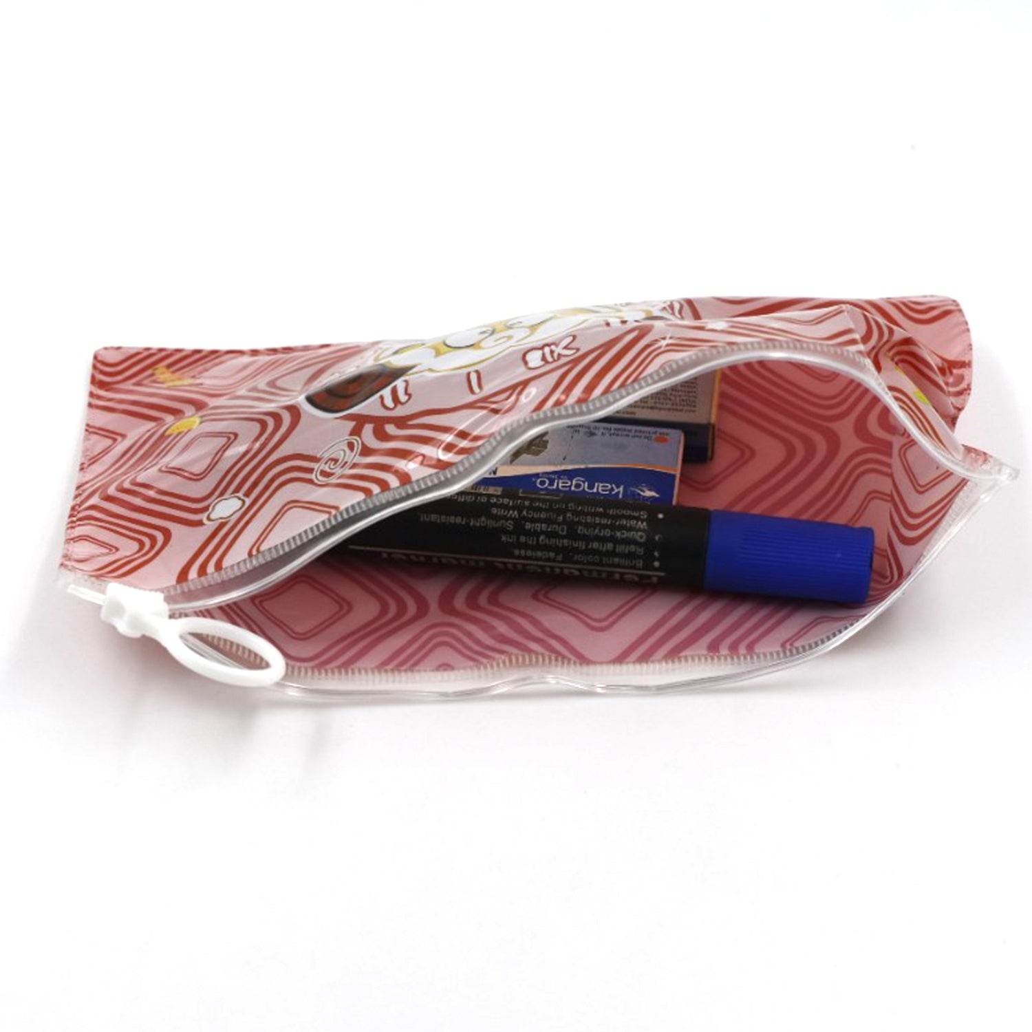 20 Pc Red Printed Pouch For Carrying Stationary Stuffs And All By The Students. - infinityexculsivestore.com