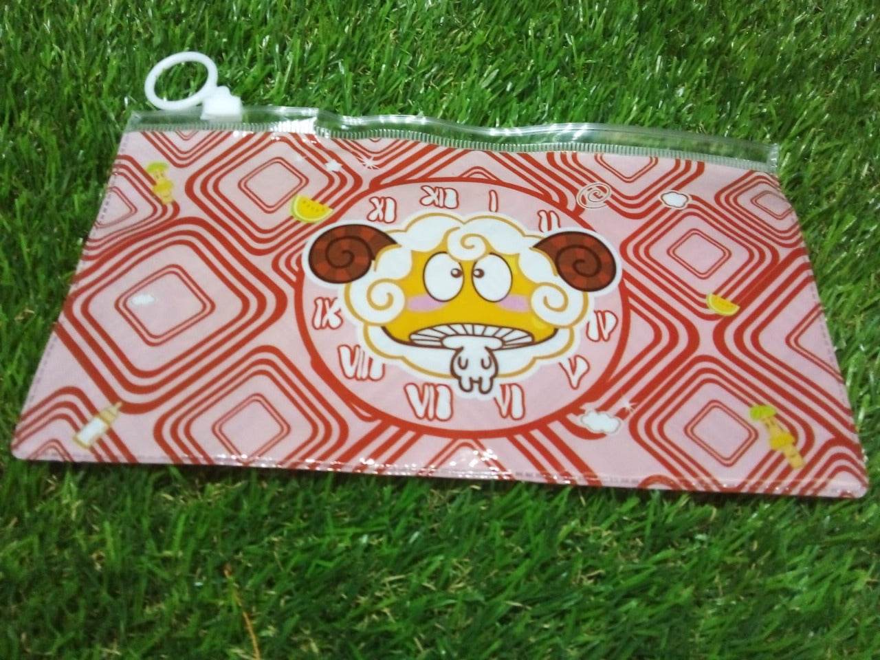 20 Pc Red Printed Pouch For Carrying Stationary Stuffs And All By The Students. - infinityexculsivestore.com