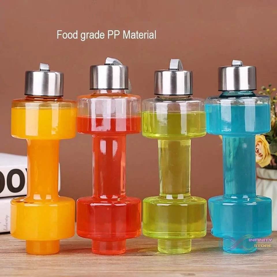 2002_Steel Cap Plastic water Dumbbells Bottle - infinityexculsivestore.com