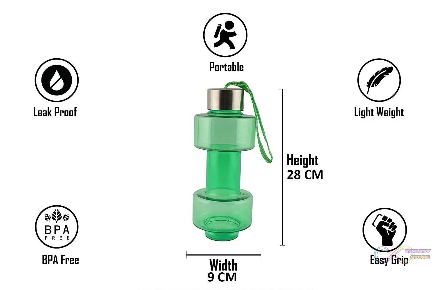 2002_Steel Cap Plastic water Dumbbells Bottle - infinityexculsivestore.com