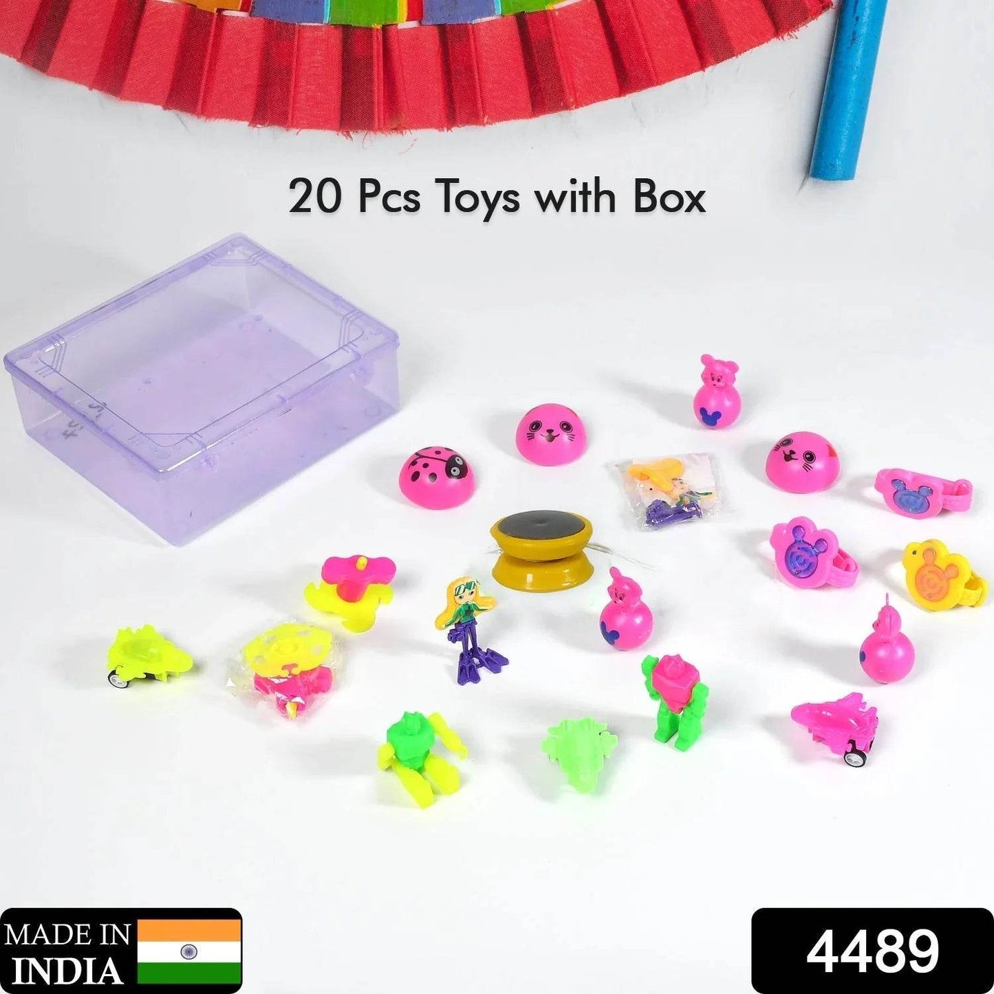 20pc Mix All New Toy With Plastic Commander Container , Mix All Types Playing Toy For Kids - infinityexculsivestore.com