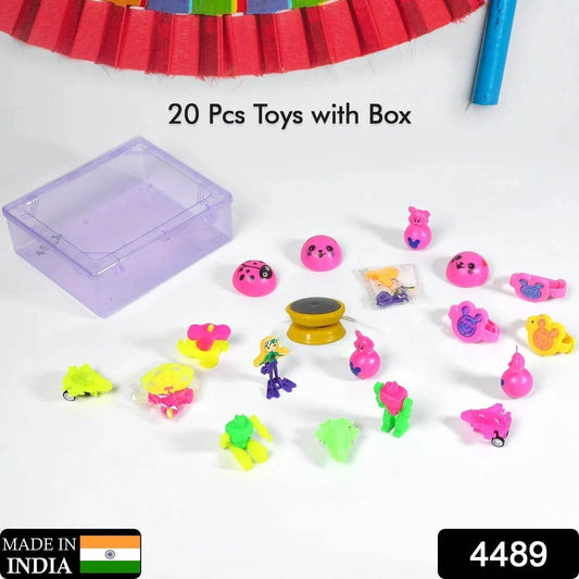 20pc Mix All New Toy With Plastic Commander Container , Mix All Types Playing Toy For Kids - infinityexculsivestore.com
