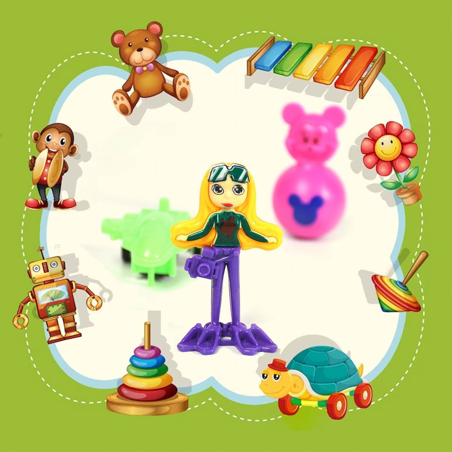 20pc Mix All New Toy With Plastic Commander Container , Mix All Types Playing Toy For Kids - infinityexculsivestore.com