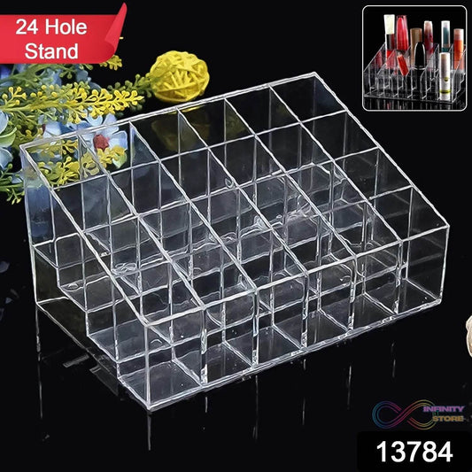 24 Hole Stand Trapezoid Holder Makeup Brushes Set Lipstick Holder Case Tools (1 Pc) - infinityexculsivestore.com
