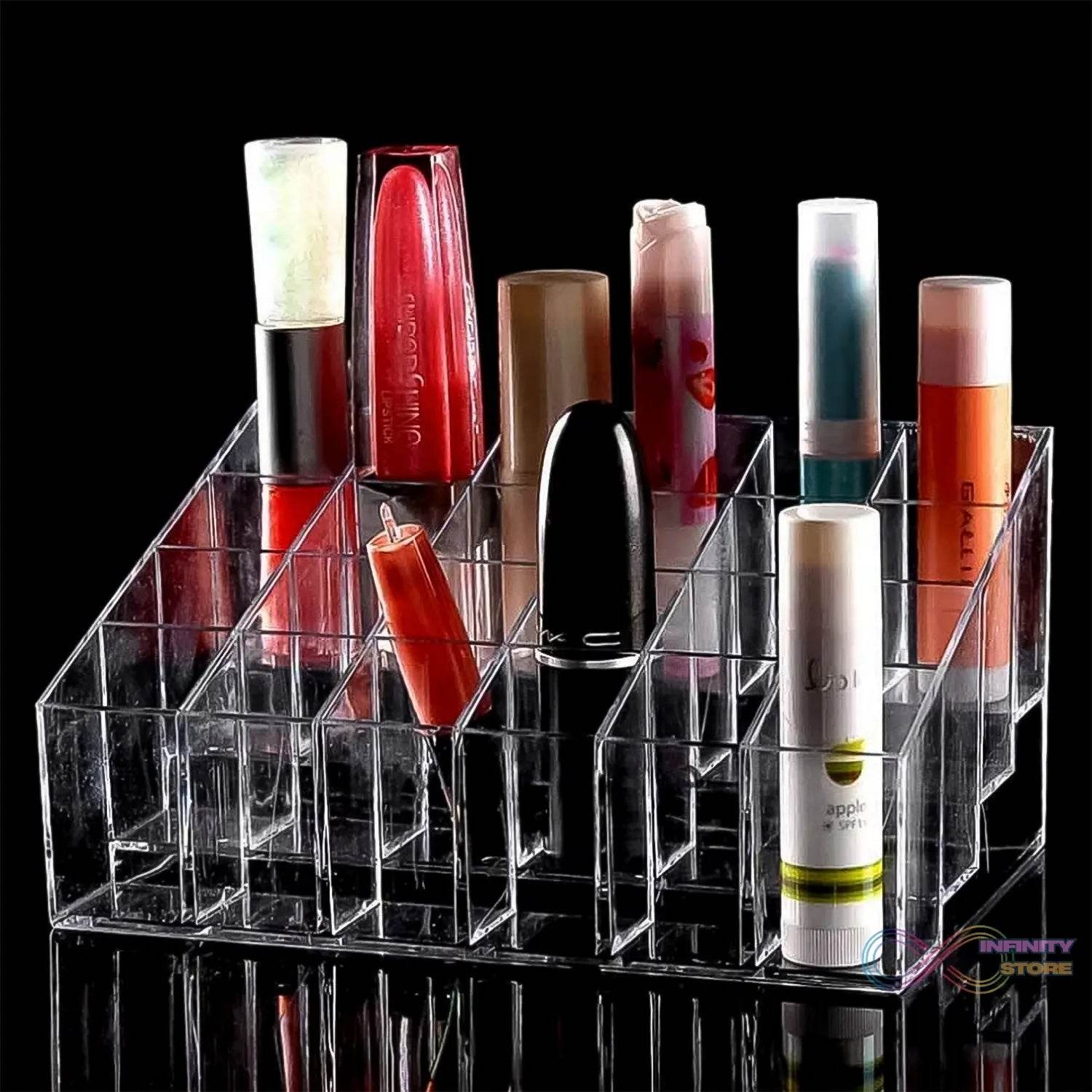 24 Hole Stand Trapezoid Holder Makeup Brushes Set Lipstick Holder Case Tools (1 Pc) - infinityexculsivestore.com